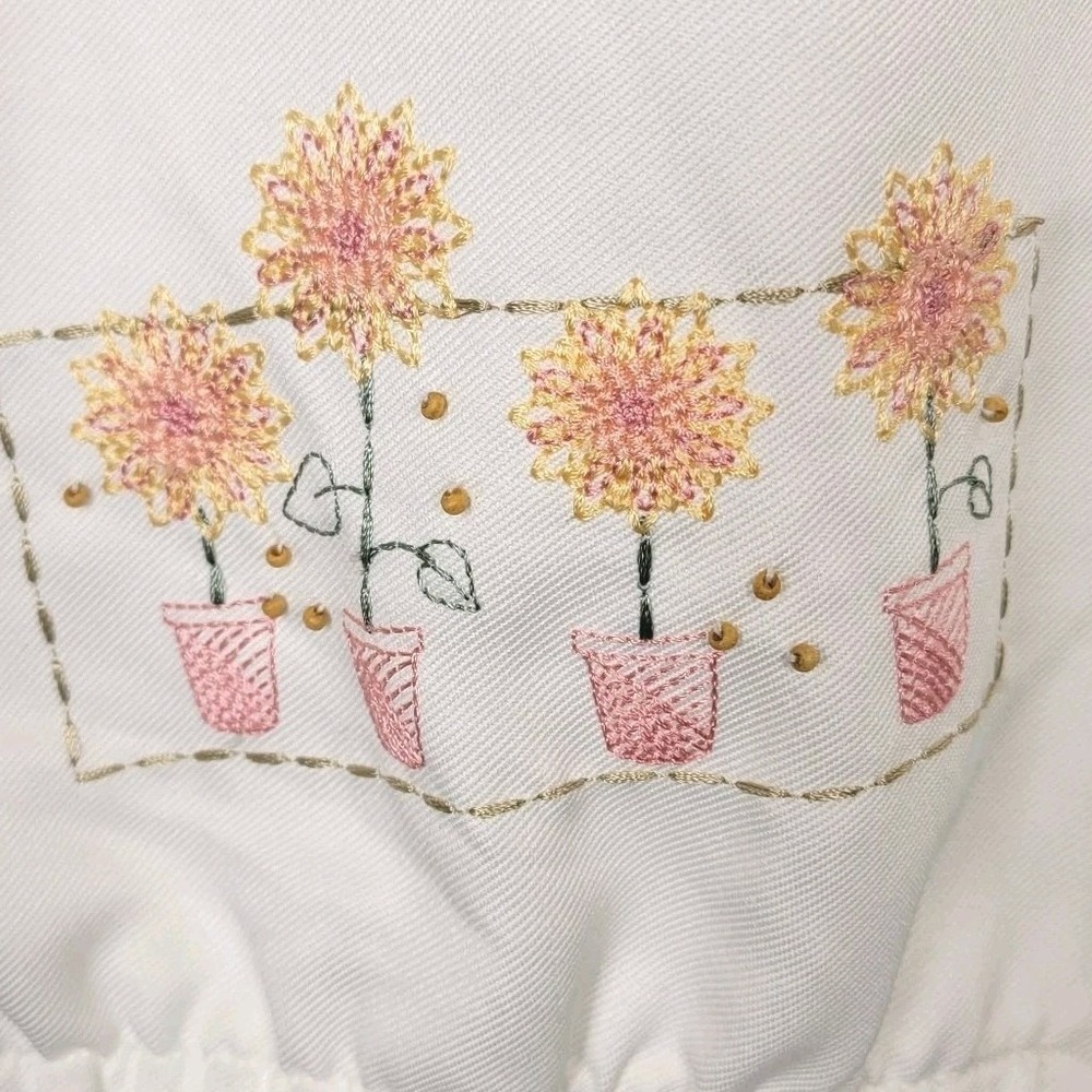 NWT Vintage Alfred Dunner Floral Embroidered Zip Jacket 12 Ivory Cottagecore - Picture 6 of 11